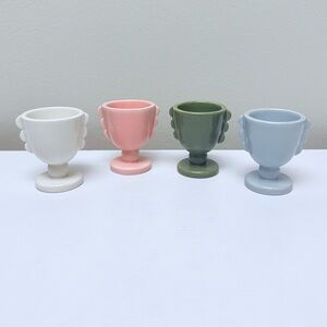 New! Target Bullseye Playground Full Set of Four Colorful Ceramic Egg Cups, 2026